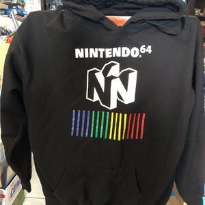 Nintendo 64 Black Hoodie with Multicolor Logo